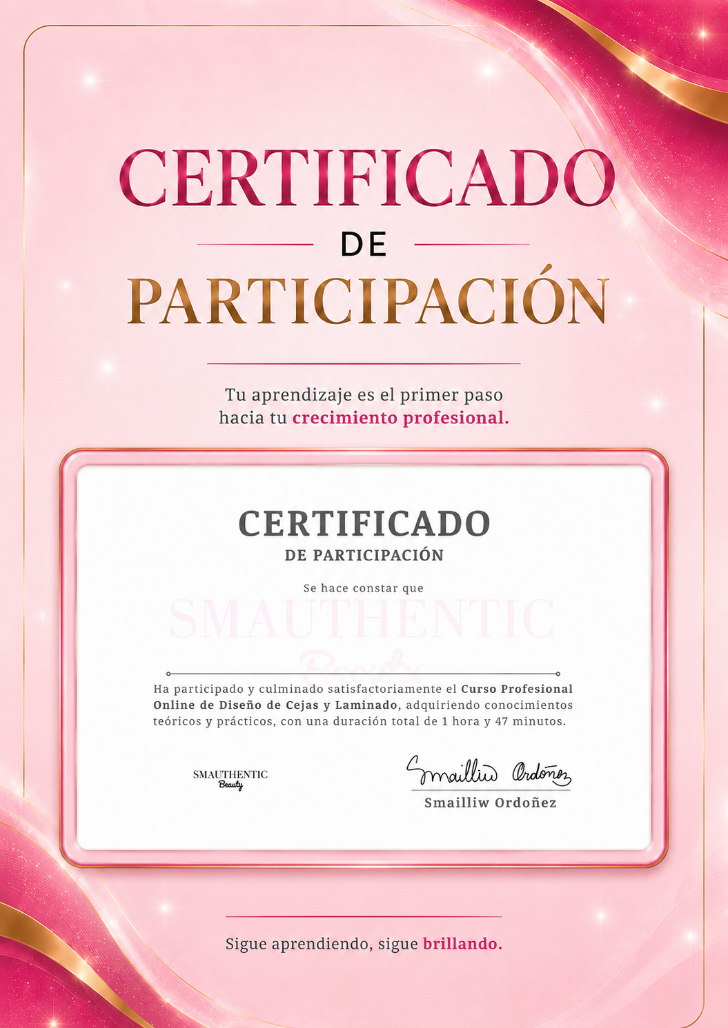 Certificado SMAUTHENTIC Beauty